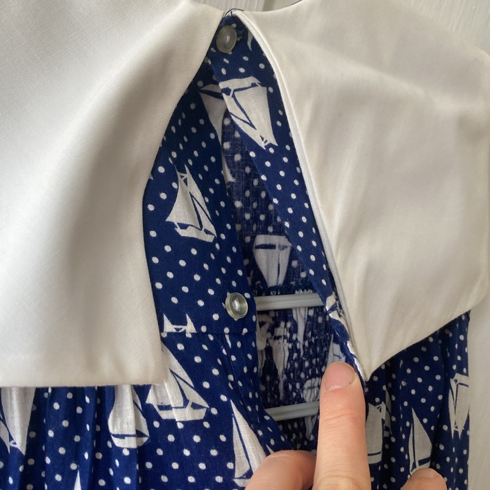 Healthtex vintage Blue and White Sailboat Kids Dress - Picture 6 of 11